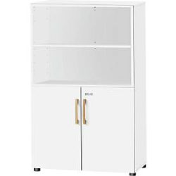 Schäfer Shop Select Kombischrank Start Off Wood, 4 OH, abschliessbar, B 800 x T 420 x H 1514 mm, Holz, weiss