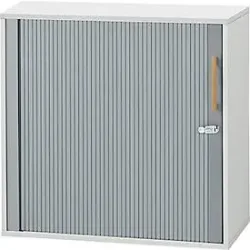 Schäfer Shop Select Querrollladenschrank Start Off Wood, 2 OH, abschliessbar, Holz, B 800 x T 420 x H 788 mm, lichtgrau