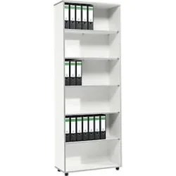 Schäfer Shop Select Regal MOXXO IQ, Holz, 6 Fächer, 6 OH, B 801 x T 362 x H 2168 mm, weiss