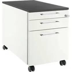 Schäfer Shop Select Rollcontainer 126, 3 Schübe, Griff eckig, weiss/graphit