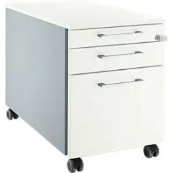 Schäfer Shop Select Rollcontainer 126, mit Griff eckig, weissalu/weissalu/weiss