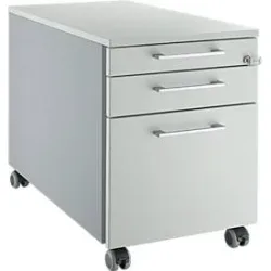 Schäfer Shop Select Rollcontainer 126, mit Griff eckig, weissalu/lichtgrau/lichtgrau
