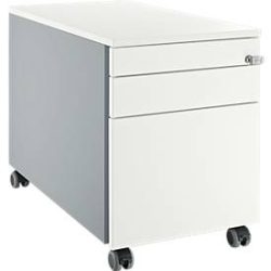 Schäfer Shop Select Rollcontainer 126, mit Griffnut, weissalu/weissalu/weiss