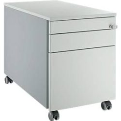 Schäfer Shop Select Rollcontainer 126, mit Griffnut, weissalu/lichtgrau/lichtgrau