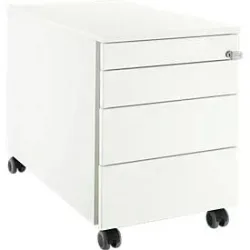 Schäfer Shop Select Rollcontainer 1233, 4 Schübe, mit Griffnut, weiss/weiss