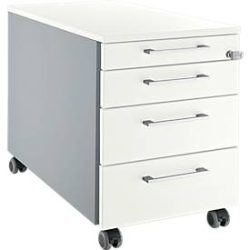 Schäfer Shop Select Rollcontainer 1233, mit Griff eckig, weissalu/weiss