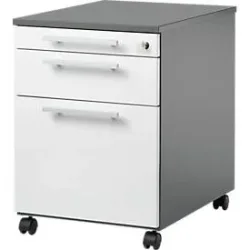 Schäfer Shop Select Rollcontainer SET UP mit HR, abschliessbar, B 432 x T 580 x H 595 mm, graphit/weiss