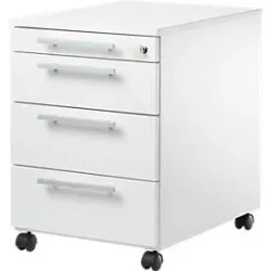 Schäfer Shop Select Rollcontainer SET UP, abschliessbar, B 432 x T 580 x H 595 mm, weiss/weiss
