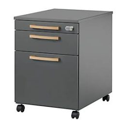 Schäfer Shop Select Rollcontainer Start Off Wood, Schub, Hängeregister & Utensilienauszug, B 432 x T 580 x H 595 mm, graphit
