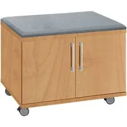 Schäfer Shop Select Rollschrank, mit Sitzfunktion, B 800 x T 450 x H 590 mm, Buche-Dekor