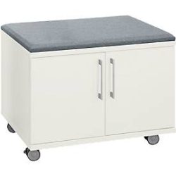Schäfer Shop Select Rollschrank, mit Sitzfunktion, B 800 x T 450 x H 590 mm, weiss