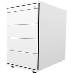 Schäfer Shop Select Standcontainer 13333, 1 Utensilienauszug, abschliessbar, 3 Schübe, B 428 x T 800 x H 740 mm, weiss
