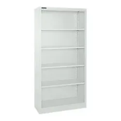Schäfer Shop Select Stahlregal MS iCONOMY, 5 Ordnerhöhen, B 800 x T 400 x H 1935 mm, lichtgrau RAL 7035