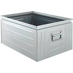 Schäfer Shop Select Stapelbox, 83 l, 250 kg, L 658 x B 459 x H 300 mm, Stahl, galvanisch verzinkt