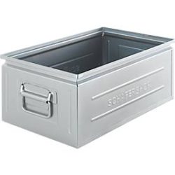 Schäfer Shop Select Stapelbox, 29,5 l, 50 kg, L 527 x B 308 x H 200 mm, Stahl, galvanisch verzinkt