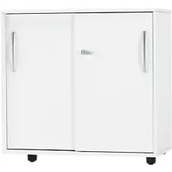 Schäfer Shop Select Schiebetürenschrank LOGIN, 2 Ordnerhöhen, B 800 x T 420 x H 744 mm, weiss/weiss