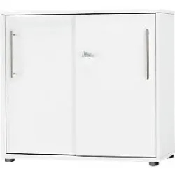 Schäfer Shop Select Schiebetürenschrank Start Off, 2 OH, abschliessbar, B 800 x T 420 x H 788 mm, Holz, weiss/weiss