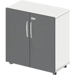 Schäfer Shop Select Schrank LOGIN, 2 Ordnerhöhen, B 800 x T 420 x H 788 mm, weiss/graphit