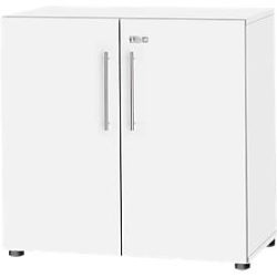 Schäfer Shop Select Schrank Start Off, 2 OH, abschliessbar, B 800 x T 420 x H 744 mm, Holz, weiss/weiss