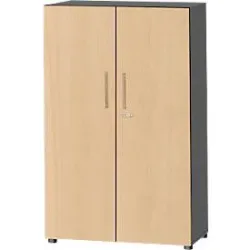 Schäfer Shop Select Schrank Start Off, 4 OH, abschliessbar, B 800 x T 420 x H 1470 mm, Holz, graphit/ahorn
