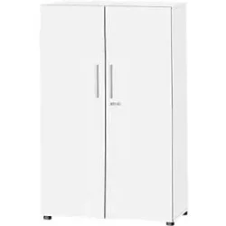 Schäfer Shop Select Schrank Start Off, 4 OH, abschliessbar, B 800 x T 420 x H 1470 mm, Holz, weiss/weiss