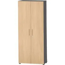 Schäfer Shop Select Schrank Start Off, 6 OH, abschliessbar, B 800 x T 420 x H 2196 mm, Holz, graphit/ahorn