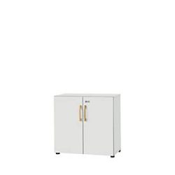 Schäfer Shop Select Schrank Start Off Wood, 2 OH, abschliessbar, B 800 x T 420 x H 788 mm, Holz, lichtgrau