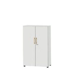 Schäfer Shop Select Schrank Start Off Wood, 4 OH, abschliessbar, B 800 x T 420 x H 1514 mm, Holz, lichtgrau