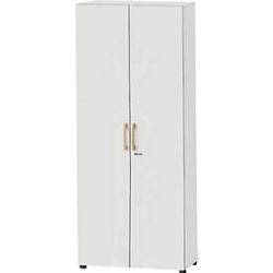 Schäfer Shop Select Schrank Start Off Wood, 6 OH, abschliessbar, B 800 x T 420 x H 2240 mm, Holz, lichtgrau