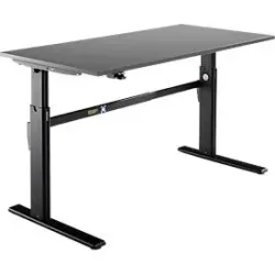 Schäfer Shop Select Schreibtisch, elektrisch höhenverstellbar, Rechteck, C-Fuss, B 1600 x T 800 x H 725-1185 mm, graphit/schwarz