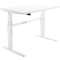Schäfer Shop Select Schreibtisch, elektrisch höhenverstellbar, Rechteck, C-Fuss, B 1200 x T 800 x H 725-1185 mm, weiss