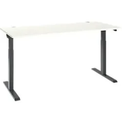 Schäfer Shop Select Schreibtisch ERGO-T 2.0, elektrisch höhenverstellbar, Rechteck, T-Fuss, B 1800 x T 800 x H 715-1205 mm, weiss/anthrazit