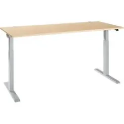 Schäfer Shop Select Schreibtisch ERGO-T 2.0, elektrisch höhenverstellbar, Rechteck, T-Fuss, B 1800 x T 800 x H 715-1205 mm, Ahorn/weissalu