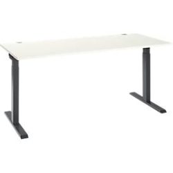 Schäfer Shop Select Schreibtisch ERGO-T 2.0, Rechteck, T-Fuss, B 1800 x T 800 x H 675-895 mm, weiss/anthrazit