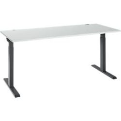 Schäfer Shop Select Schreibtisch ERGO-T 2.0, Rechteck, T-Fuss, B 1800 x T 800 x H 675-895 mm, lichtgrau/anthrazit