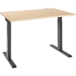 Schäfer Shop Select Schreibtisch ERGO-T 2.0, Rechteck, T-Fuss, B 1200 x T 800 x H 675-895 mm, Ahorn/anthrazit