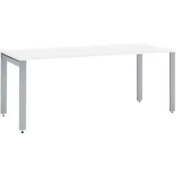 Schäfer Shop Select Schreibtisch LOGIN, 4-Fuss, B 1600 x T 800 x H 740 mm, weiss/weissalu