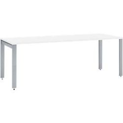Schäfer Shop Select Schreibtisch LOGIN, 4-Fuss, B 1800 x T 800 x H 740 mm, weiss/weissalu