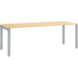 Schäfer Shop Select Schreibtisch LOGIN, 4-Fuss, B 1800 x T 800 x H 740 mm, Ahorn/weissalu