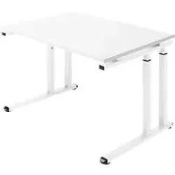 Schäfer Shop Select Schreibtisch SET UP, C-Fussgestell, 1200x800, weiss/weiss