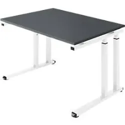 Schäfer Shop Select Schreibtisch SET UP, C-Fussgestell, 1200x800, graphit/weiss