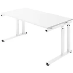 Schäfer Shop Select Schreibtisch SET UP, C-Fussgestell, 1600x800, weiss/weiss