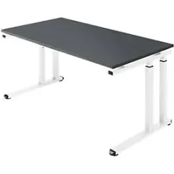 Schäfer Shop Select Schreibtisch SET UP, C-Fussgestell, 1600x800, graphit/weiss