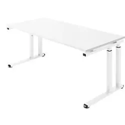 Schäfer Shop Select Schreibtisch SET UP, C-Fussgestell, 1800x800, weiss/weiss