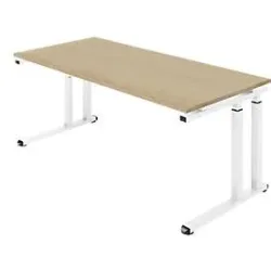Schäfer Shop Select Schreibtisch SET UP, C-Fussgestell, 1800x800, eiche/weiss