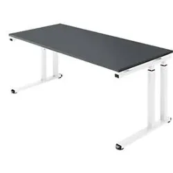 Schäfer Shop Select Schreibtisch SET UP, C-Fussgestell, 1800x800, graphit/weiss