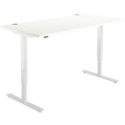 Schäfer Shop Select Schreibtisch START UP, elektrisch höhenverstellbar, Rechteck, T-Fuss, B 1600 x T 800 x H 705-1205 mm, weiss