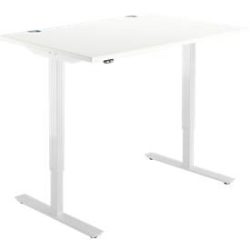 Schäfer Shop Select Schreibtisch START UP, elektrisch höhenverstellbar, Rechteck, T-Fuss, B 1200 x T 800 x H 705-1205 mm, weiss