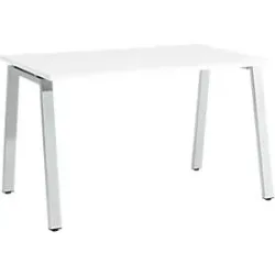 Schäfer Shop Select Schreibtisch Start Off, A-Fuss, Rechteck, Stahl/Holz, B 1200 x T 800 x H 735 mm, weiss