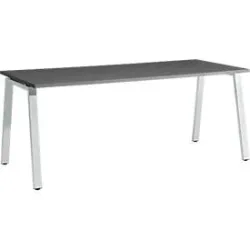 Schäfer Shop Select Schreibtisch Start Off, A-Fuss, Rechteck, Stahl/Holz, B 1800 x T 800 x H 735 mm, graphit